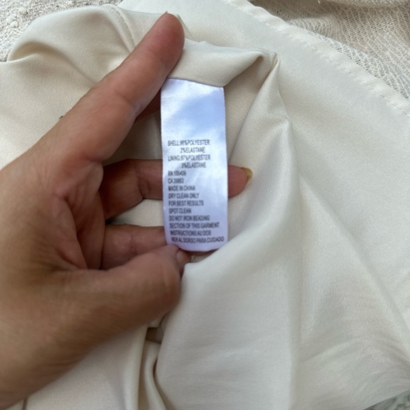 🎄 Tahari Arthur S. Levine Textured Fit & Flare Dress – Champagne Cream Size 4 - Picture 10 of 17